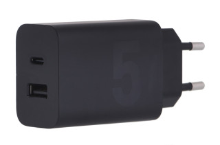 Motorola Charger TurboPower 50W Duo USB-C + USB-A  w/ USB-C cable, Black č.3