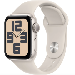 Apple Watch SE (2023) GPS 40mm sportovní silikonový řemínek hvězdně bílý M/L č.1