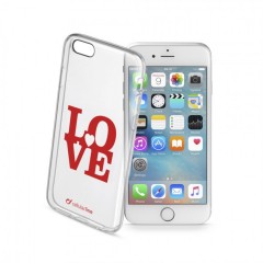 Průhledné gelové pouzdro Cellularline STYLE pro Apple iPhone 6/6S, motiv LOVE