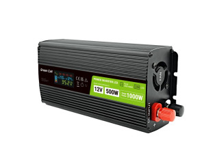 Green Cell PowerInverter LCD 12V 500W/10000W car inverter with display - pure sine wave č.1