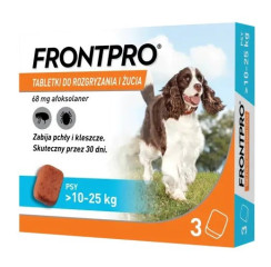 FRONTPRO Tablety proti blechám a klíšťatům pro psa (&gt;10-25 kg) - 3x 68mg č.1