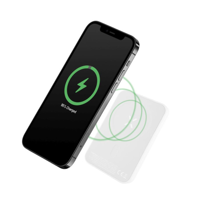 Powerbanka FIXED MagZen s bezdrátovým nabíjením a podporou Magsafe, 6 000 mAh, bílá