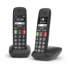 Gigaset E290 Duo Analog/DECT telefon Identifikace volajícího Černá č.2