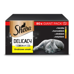 SHEBA Delicacy drůbeží příchutě v želé - vlhké krmivo pro kočky - 80x 85 g č.1