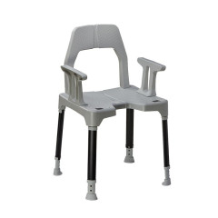 Dietz Tayo SilverLine - antibakteriální sprchová židle s nastavitelnou výškou a opěradlem s područkami č.1