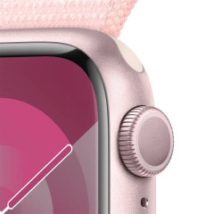 Apple Watch Series 9 41mm Růžový hliník se světle růžovým provlékacím sportovním řemínkem č.3