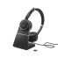 Jabra Evolve 75 Sluchátka s mikrofonem Kabelový a bezdrátový Přes hlavu Hovory/hudba Bluetooth Nabíjecí podstavec Černá