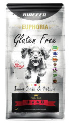 BIOFEED Euphoria Gluten Free Junior small &amp; medium Beef - suché krmivo pro psy - 12kg č.1