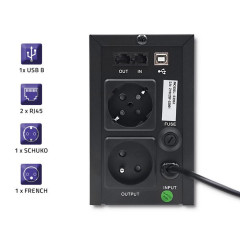 Qoltec 53952 Nepřerušitelný zdroj napájení | Monolit | 800 VA | 480 W | LCD | USB č.3