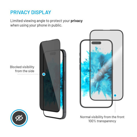 Ochranné tvrzené sklo FIXED Privacy Full-Cover pro Apple iPhone 16 Pro, lepení přes celý displej, černé č.4