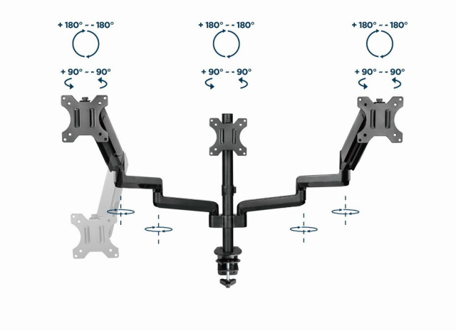 Gembird MA-DA3-01 Držák/stojan na monitor 68,6 cm (27&quot;) Stůl Černá č.13