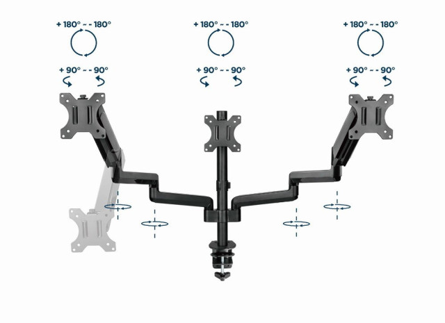 Gembird MA-DA3-01 Držák/stojan na monitor 68,6 cm (27&quot;) Stůl Černá č.37