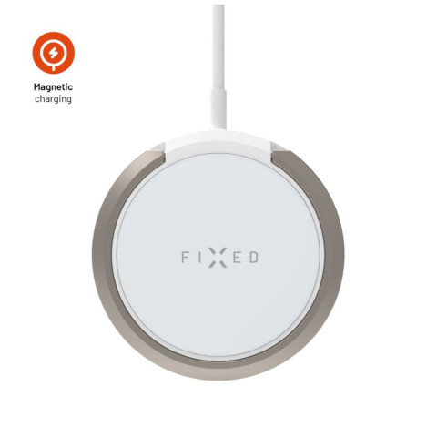 Bezdrátová nabíječka FIXED MagPad s podporou uchycení MagSafe a stojánkem, 15W, bílá č.2