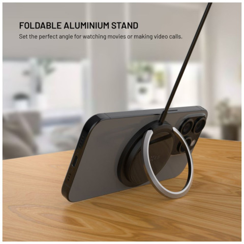 Bezdrátová nabíječka FIXED MagPad s podporou uchycení MagSafe a stojánkem, 15W, černá č.3