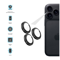 Ochranná skla čoček fotoaparátů FIXED Armor Camera Glass pro Apple iPhone 17 Pro/Pro Max, černá č.3