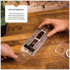 Ultra odolné tvrzené sklo FIXED Armor s Anti-dust aplikátorem a AR vrstvou pro Apple iPhone 17 Pro, černé č.2