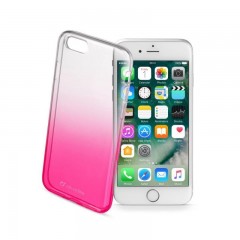 Ultratenký průhledný zadní kryt CellularLine SHADOW pro Apple iPhone 7, TPU, růžový