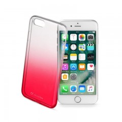 Ultratenký průhledný zadní kryt CellularLine SHADOW pro Apple iPhone 7, TPU, červený