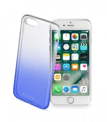 Ultratenký průhledný zadní kryt CellularLine SHADOW pro Apple iPhone 7, TPU, modrý