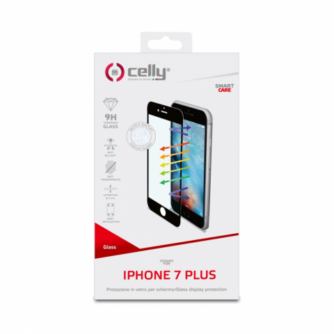 Ochranné tvrzené sklo CELLY Glass pro Apple iPhone 7/8 plus, černé (do hran displeje, anti blue-ray) č.2