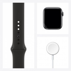 Apple Watch SE 44mm vesmírně šedý hliník s černým sportovním řemínkem č.3
