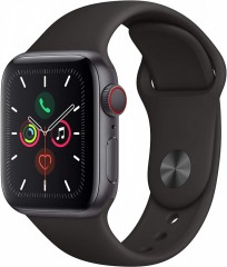 Apple Watch Series 5 44mm CELLULAR vesmírně šedý hliník s černým sportovním řemínkem - kategorie A č.1