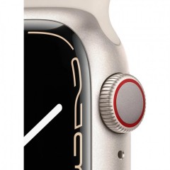 Apple Watch Series 7 Cellular 41mm bílý hliník s bílým sportovním řemínkem č.3