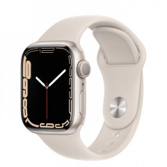 Apple Watch Series 7 41mm bílý hliník s bílým sportovním řemínkem č.1