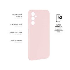 Zadní pogumovaný kryt FIXED Story pro Samsung Galaxy A14/A14 5G, růžový č.2
