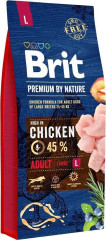BRIT Premium by Nature Adult Large Chicken - suché krmivo pro psy - 15 kg č.1