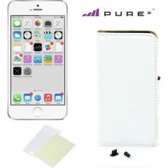 Pouzdro kniha Pure pro iPhone 6/6s, bílá kůže + ochranná fólie č.1