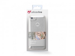 Adhezivní zadní kryt CellularLine SELFIE CASE pro Apple iPhone 7, stříbrné