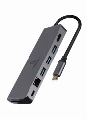 Gembird A-CM-COMBO5-05 USB Type-C 5-v-1 multiportový adaptér (Hub + HDMI + PD + čtečka karet + LAN) č.3