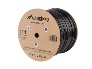 Lanberg LCU6-21CU-0305-BK síťový kabel Černá 305 m Cat6 U/UTP (UTP) outdoor č.1